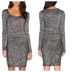 Rag & Bone Heather Gray Ruched Long Sleeve Sweater Dress Small
